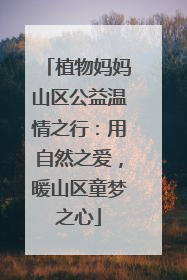 植物妈妈山区公益温情之行：用自然之爱，暖山区童梦之心