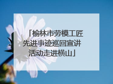榆林市劳模工匠先进事迹巡回宣讲活动走进横山