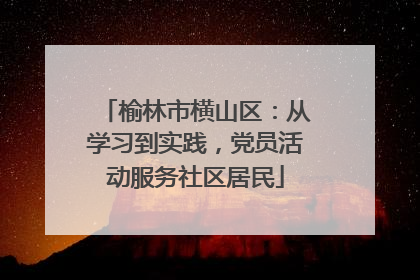 榆林市横山区：从学习到实践，党员活动服务社区居民