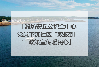 潍坊安丘公积金中心党员下沉社区“双报到” 政策宣传暖民心