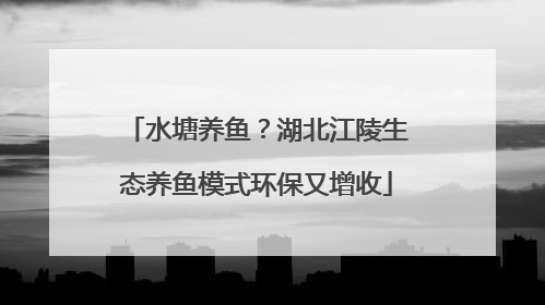 水塘养鱼？湖北江陵生态养鱼模式环保又增收