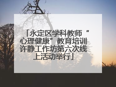 永定区学科教师“心理健康”教育培训许静工作坊第六次线上活动举行
