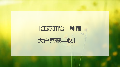 江苏盱眙：种粮大户喜获丰收