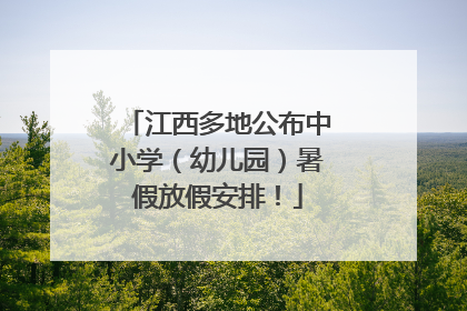 江西多地公布中小学（幼儿园）暑假放假安排！