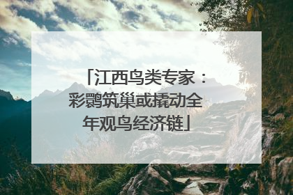 江西鸟类专家：彩鹮筑巢或撬动全年观鸟经济链
