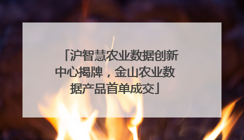 沪智慧农业数据创新中心揭牌，金山农业数据产品首单成交