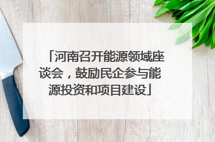河南召开能源领域座谈会，鼓励民企参与能源投资和项目建设