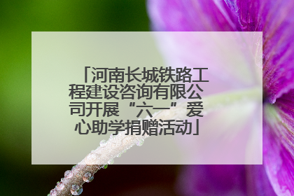 河南长城铁路工程建设咨询有限公司开展“六一”爱心助学捐赠活动