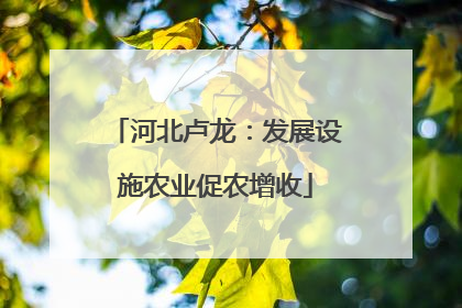 河北卢龙：发展设施农业促农增收