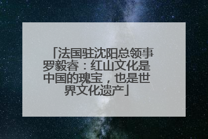 法国驻沈阳总领事罗毅睿：红山文化是中国的瑰宝，也是世界文化遗产