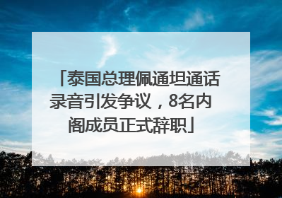 泰国总理佩通坦通话录音引发争议，8名内阁成员正式辞职