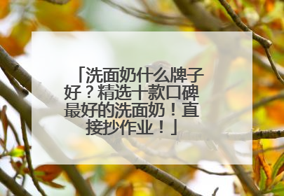 洗面奶什么牌子好？精选十款口碑最好的洗面奶！直接抄作业！