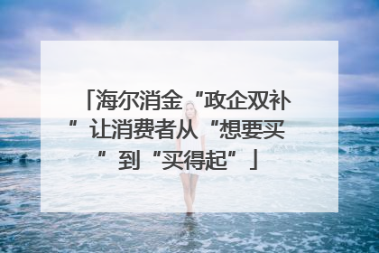 海尔消金“政企双补”让消费者从“想要买”到“买得起”