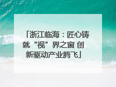 浙江临海：匠心铸就“视”界之窗 创新驱动产业腾飞