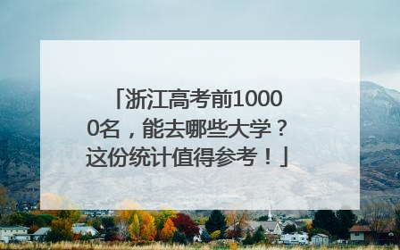 浙江高考前10000名，能去哪些大学？这份统计值得参考！