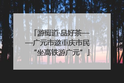 游蜀道·品好茶——广元市邀重庆市民“坐高铁游广元”