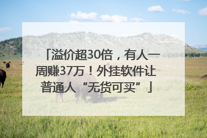 溢价超30倍，有人一周赚37万！外挂软件让普通人“无货可买”