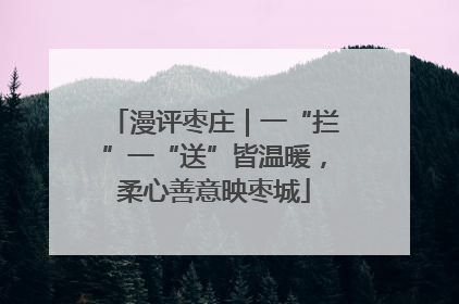 漫评枣庄｜一“拦”一“送”皆温暖，柔心善意映枣城