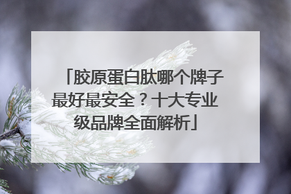 胶原蛋白肽哪个牌子最好最安全？十大专业级品牌全面解析