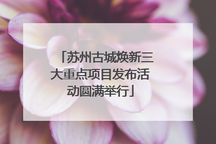 苏州古城焕新三大重点项目发布活动圆满举行