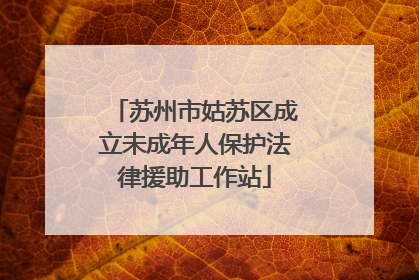 苏州市姑苏区成立未成年人保护法律援助工作站