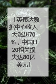 英伟达数据中心收入大涨超70%，中国H20相关损失达80亿美元