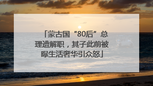 蒙古国“80后”总理遭解职，其子此前被曝生活奢华引众怒