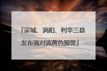 蒙城、涡阳、利辛三县发布强对流黄色预警
