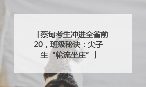 蔡甸考生冲进全省前20，班级秘诀：尖子生“轮流坐庄”