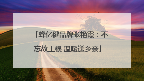 蜂亿健品牌张艳霞：不忘故土根 温暖送乡亲