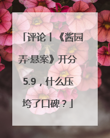 评论丨《酱园弄·悬案》开分5.9，什么压垮了口碑？