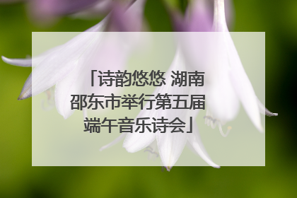 诗韵悠悠 湖南邵东市举行第五届端午音乐诗会