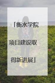 衡水学院项目建设取得新进展