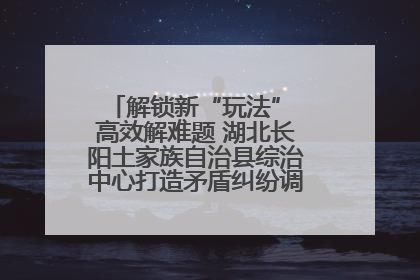 解锁新“玩法” 高效解难题 湖北长阳土家族自治县综治中心打造矛盾纠纷调处“终点站”