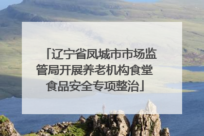 辽宁省凤城市市场监管局开展养老机构食堂食品安全专项整治