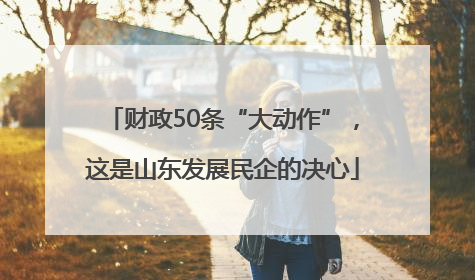 财政50条“大动作”，这是山东发展民企的决心