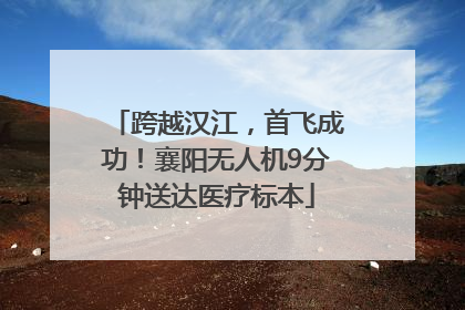 跨越汉江，首飞成功！襄阳无人机9分钟送达医疗标本