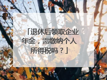 退休后领取企业年金，需缴纳个人所得税吗？