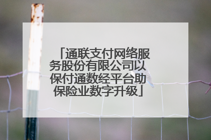 通联支付网络服务股份有限公司以保付通数经平台助保险业数字升级