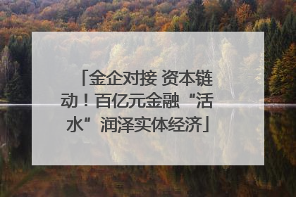 金企对接 资本链动！百亿元金融“活水”润泽实体经济