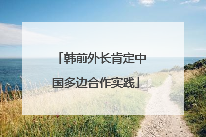 韩前外长肯定中国多边合作实践