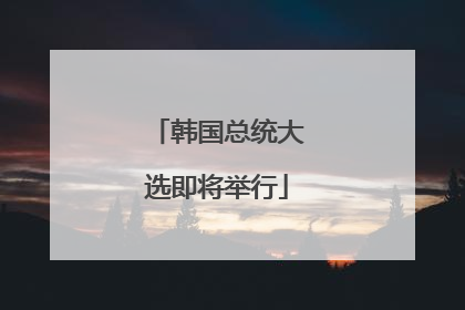 韩国总统大选即将举行
