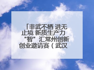 非武不栖 进无止境 新质生产力“智”汇常州创新创业邀请赛（武汉站）圆满举办