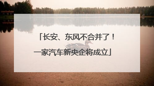长安、东风不合并了！一家汽车新央企将成立