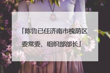 陈鲁已任济南市槐荫区委常委、组织部部长