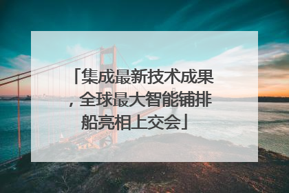 集成最新技术成果，全球最大智能铺排船亮相上交会