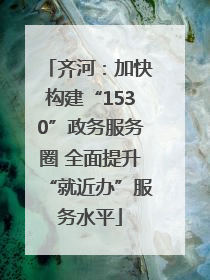 齐河：加快构建“1530”政务服务圈 全面提升“就近办”服务水平
