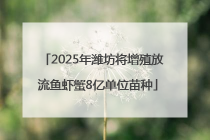 2025年潍坊将增殖放流鱼虾蟹8亿单位苗种