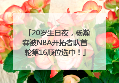 20岁生日夜，杨瀚森被NBA开拓者队首轮第16顺位选中！