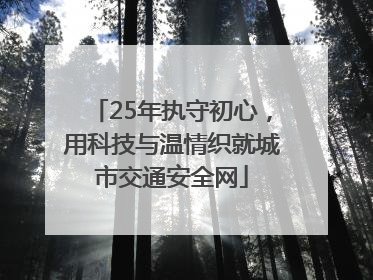 25年执守初心，用科技与温情织就城市交通安全网